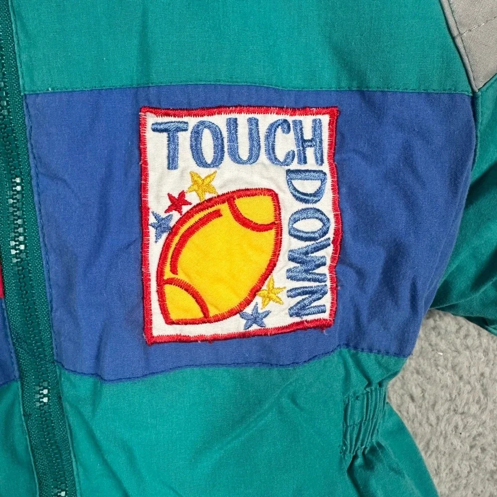 Vintage North Crest Kids 24M‎ Snowsuit Ski Winter One Piece Football Teal Blue